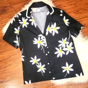 Vintage Sunny South Fashions Dallas Womens Mod Button Front Blouse